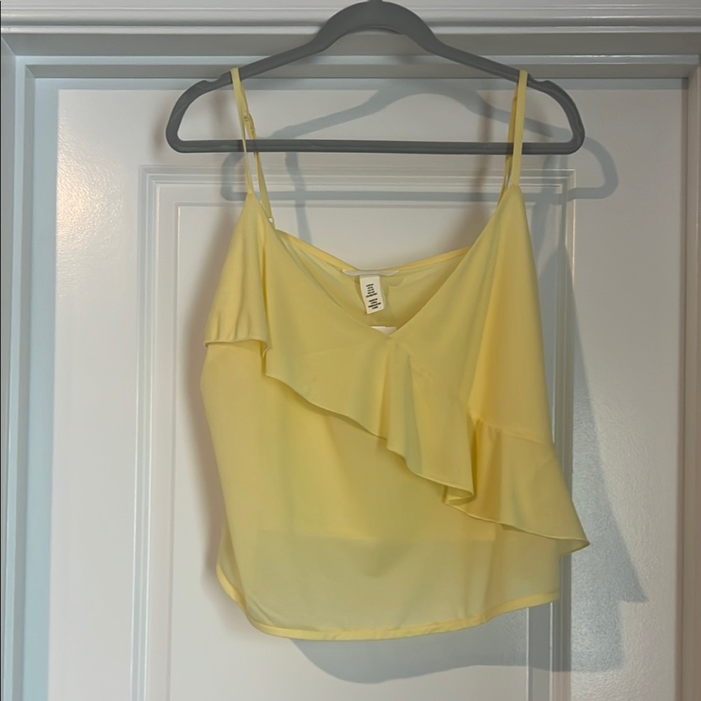 H&M Yellow Asymmetrical Ruffled Camisole